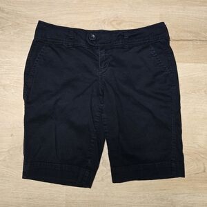 Arizona Jean Co Womens Black Cotton Bermuda Capri Shorts Size 5